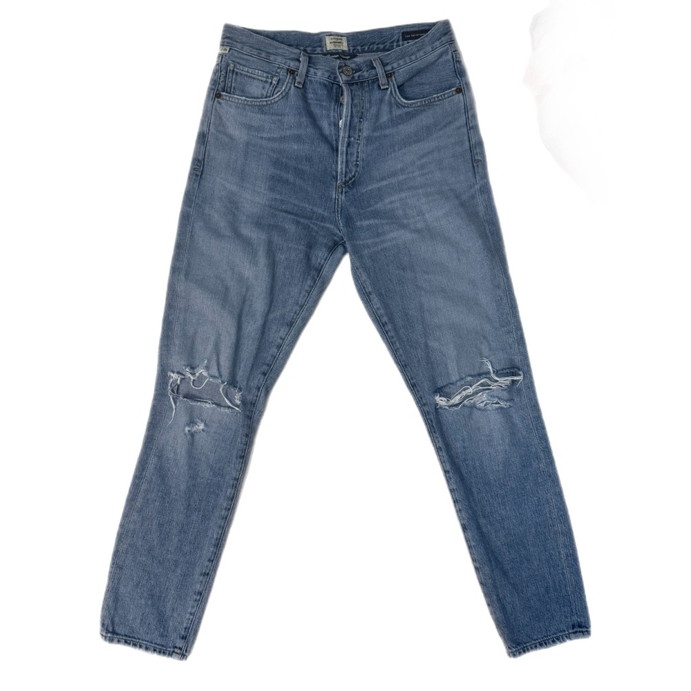 Citizens Of Humanity Liya High Rise Distressed Straight Leg Denim Jeans Size 26